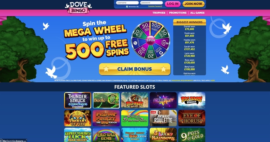 Dove Bingo screenshot
