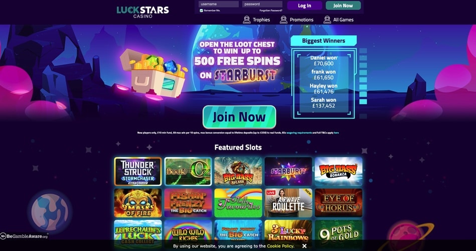Luckstars Casino screenshot