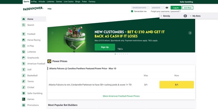 Paddy Power screenshot