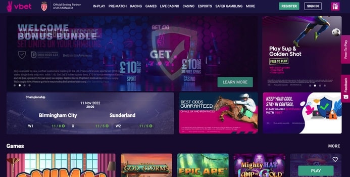 VBet screenshot