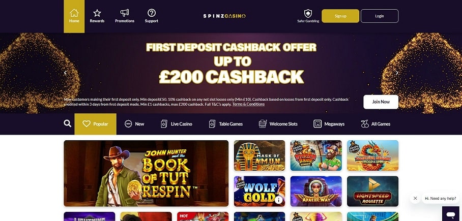 Spinz Casino screenshot