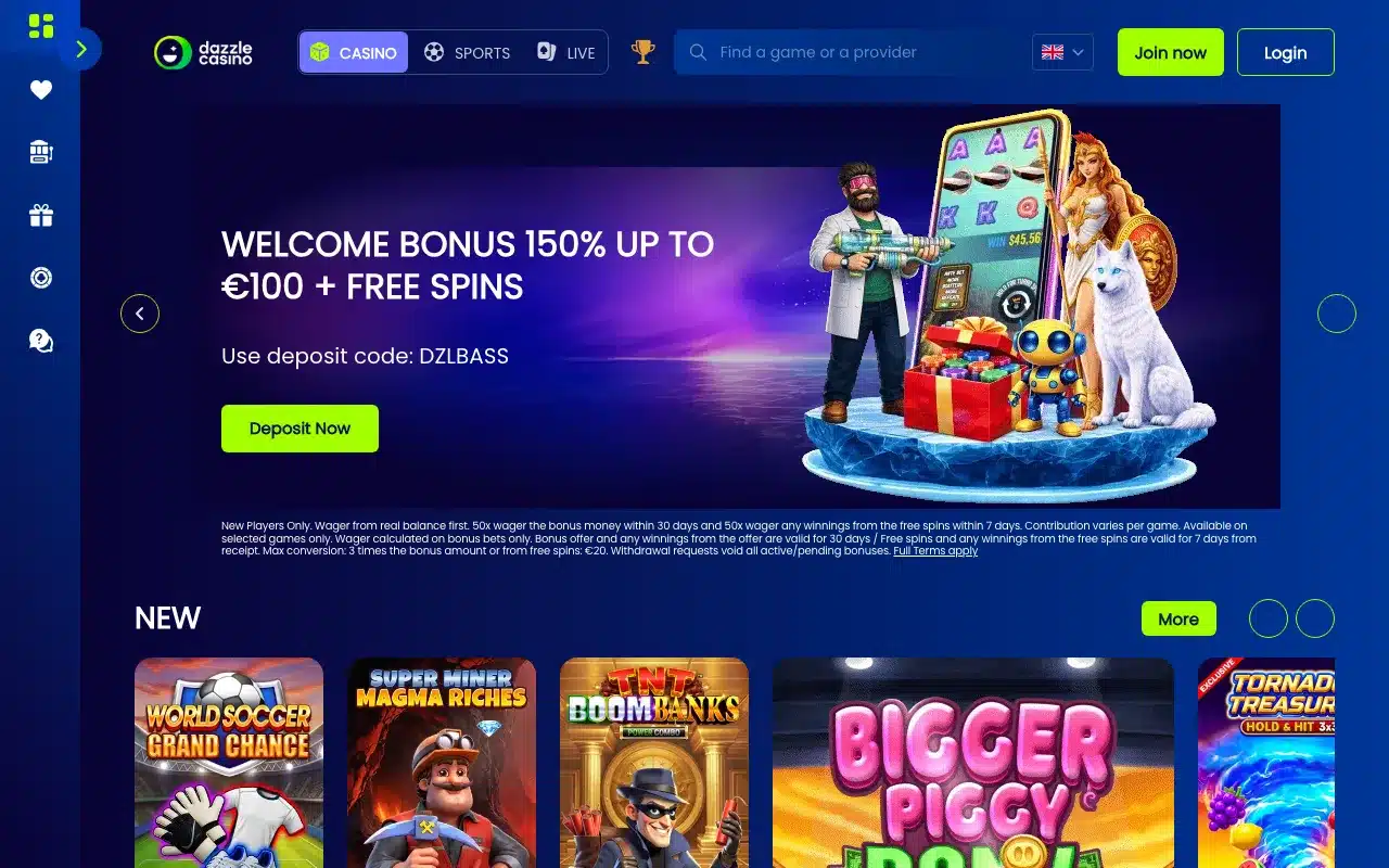 Dazzle Casino screenshot 2026