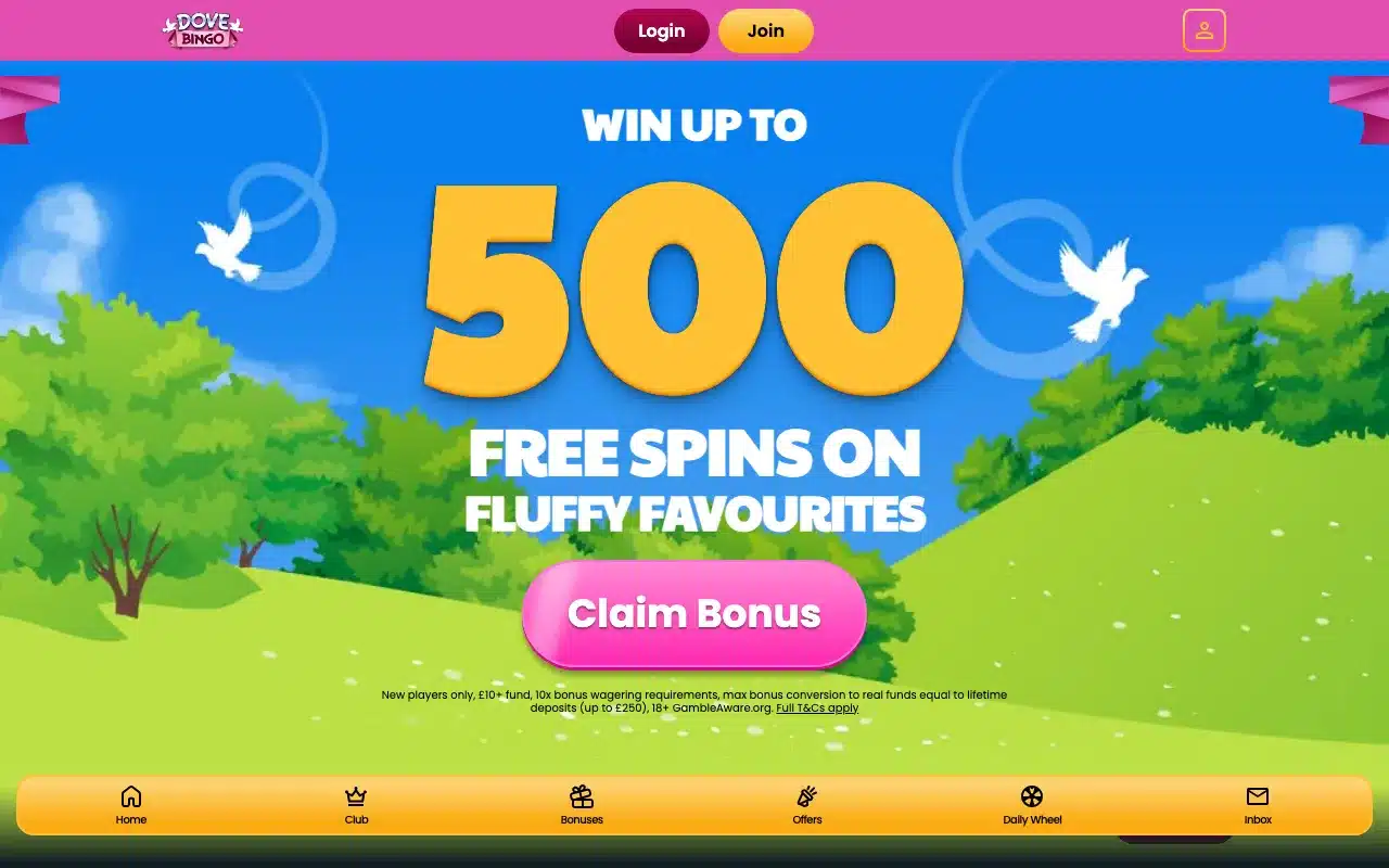 Dove Bingo screenshot 2026