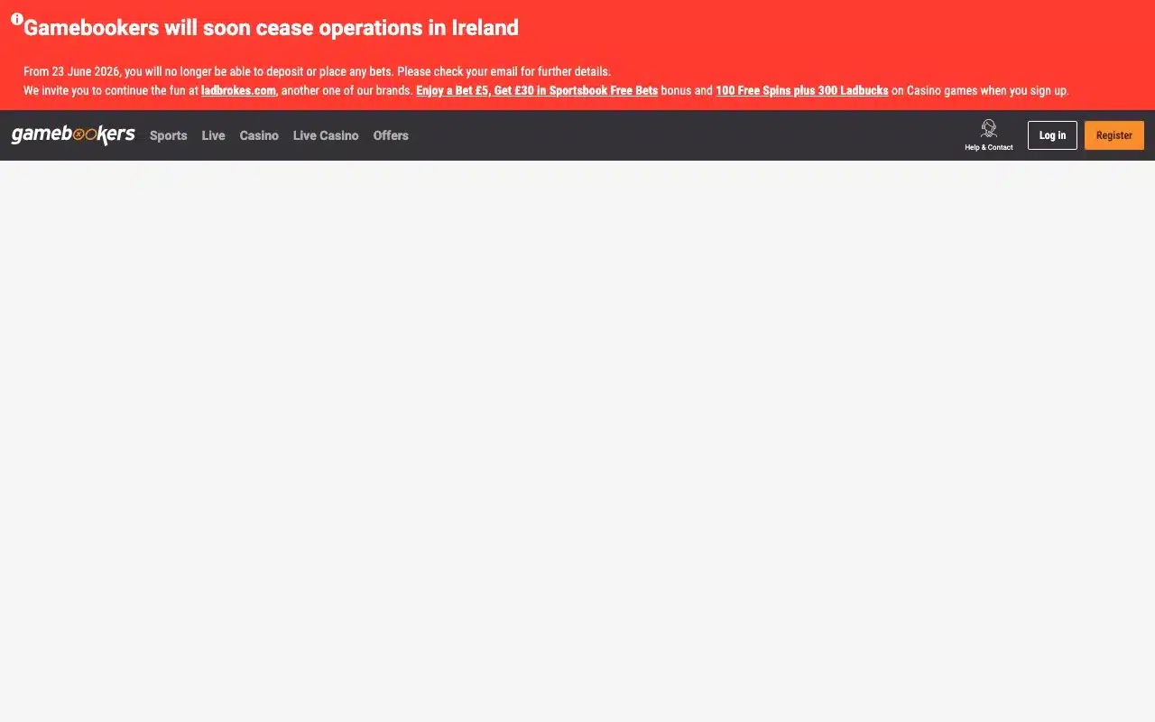 Gamebookers screenshot 2026