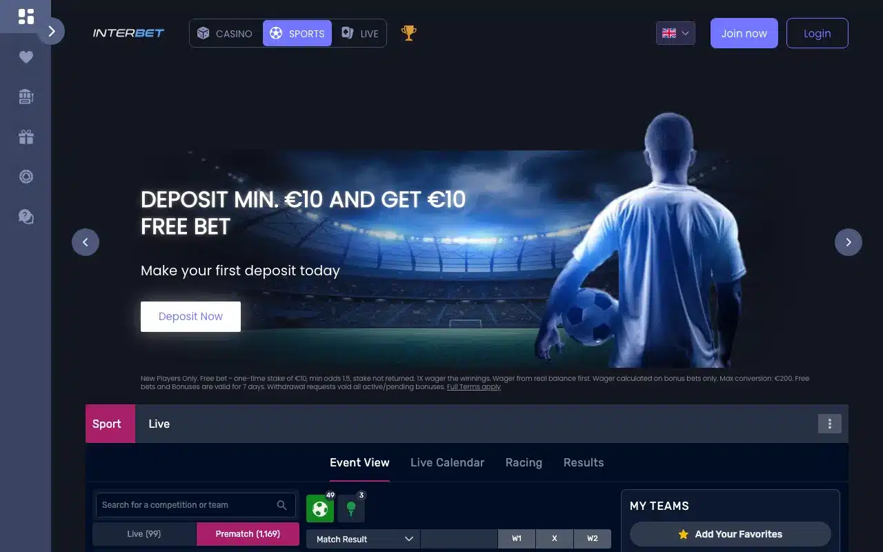 Interbet screenshot 2026