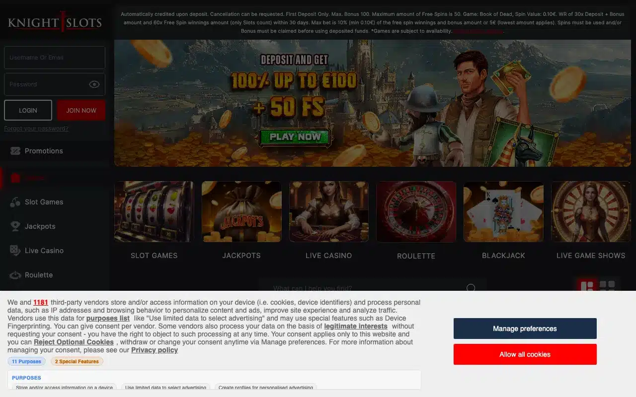Knight Slots screenshot 2026