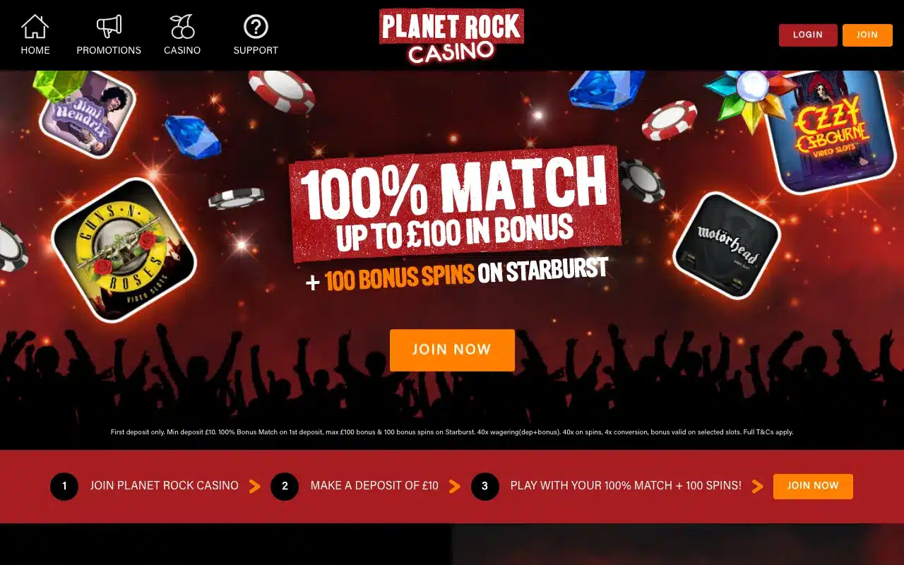 Planet Rock Casino screenshot 2026