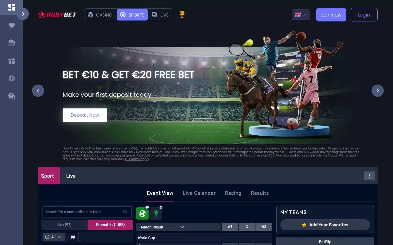 Ruby Bet screenshot 2026