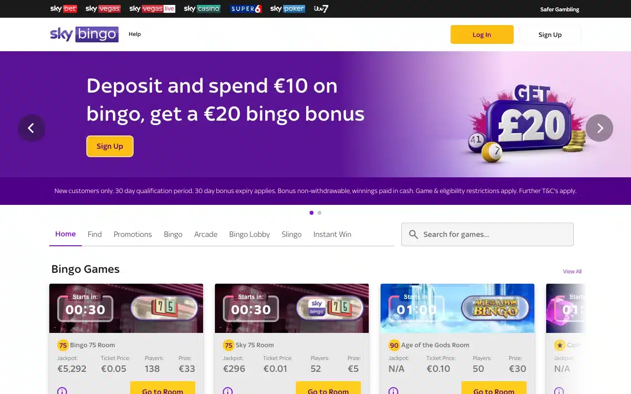 Sky Bingo screenshot 2026