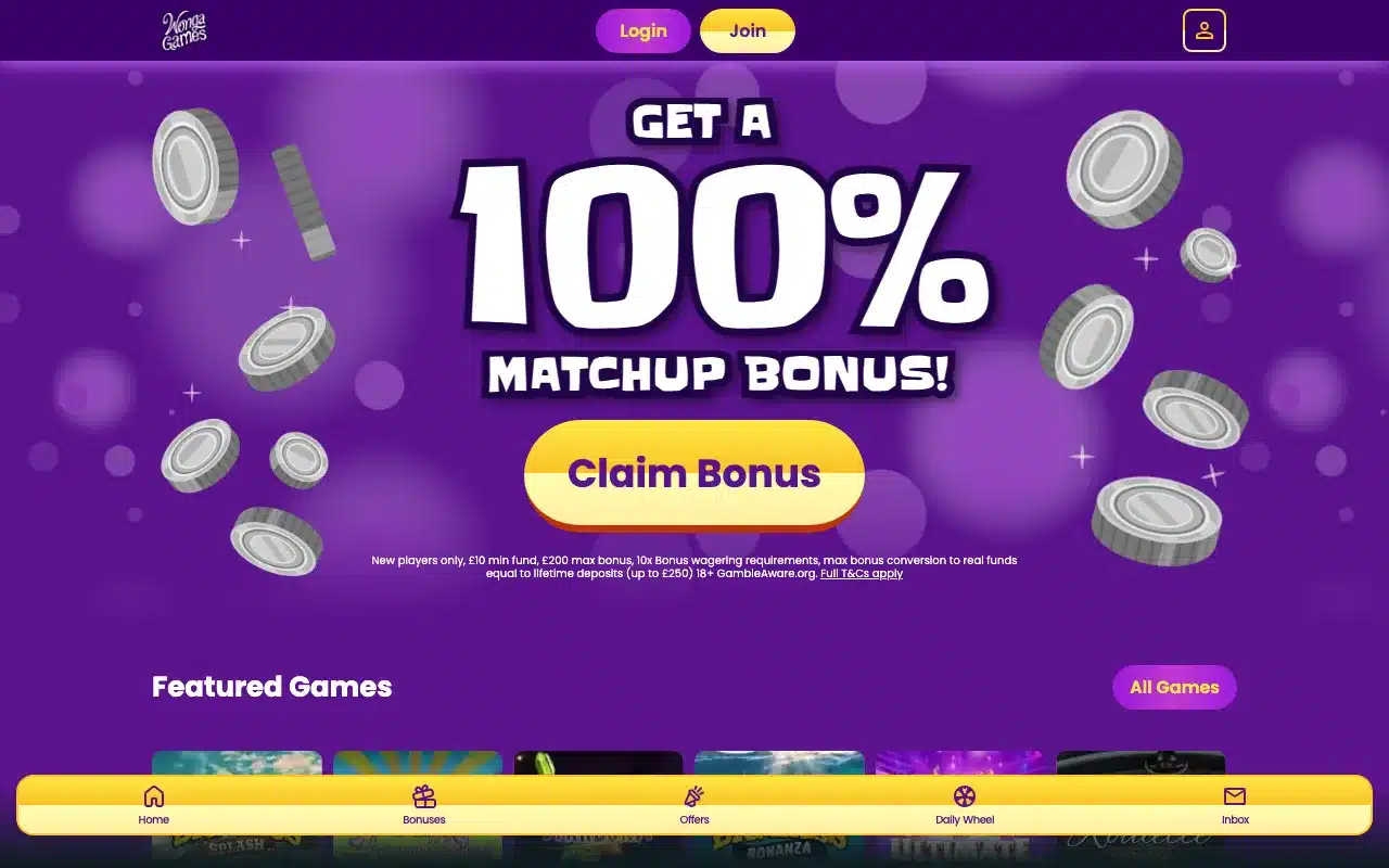 Wonga Games screenshot 2026