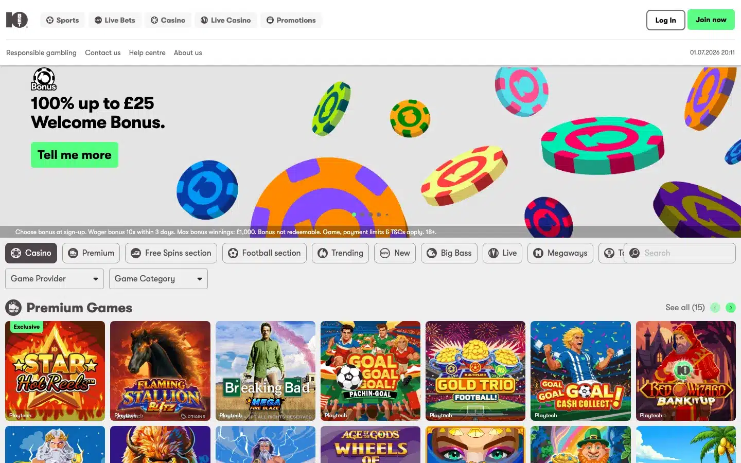 10Bet casino screenshot