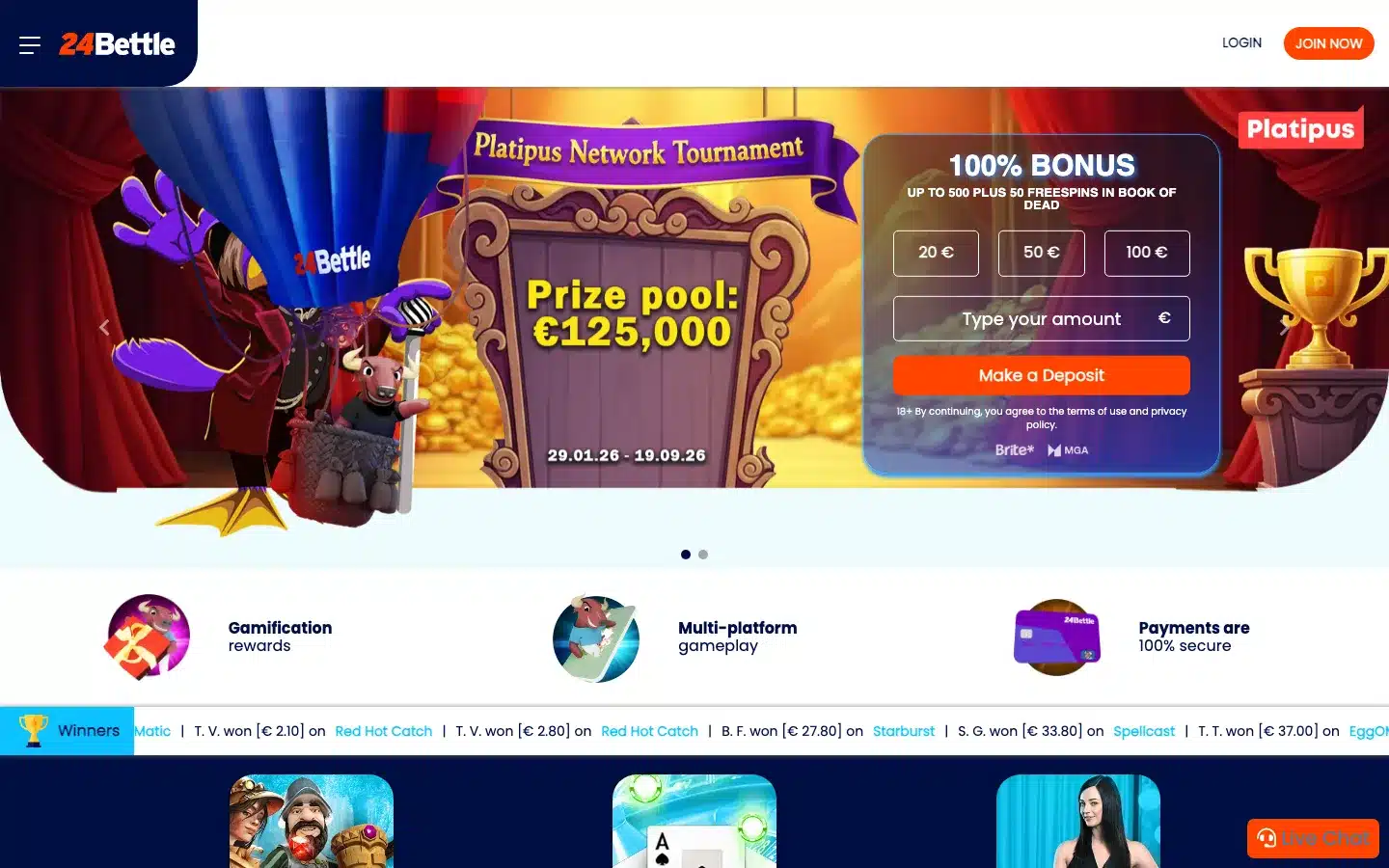 24Bettle casino screenshot