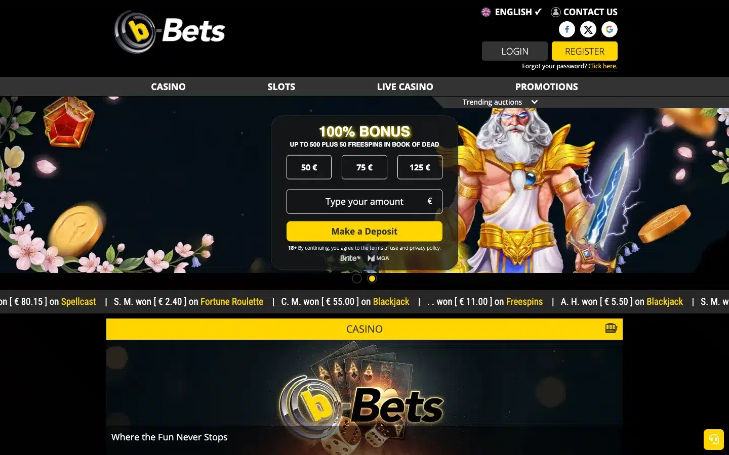 b-bets casino screenshot
