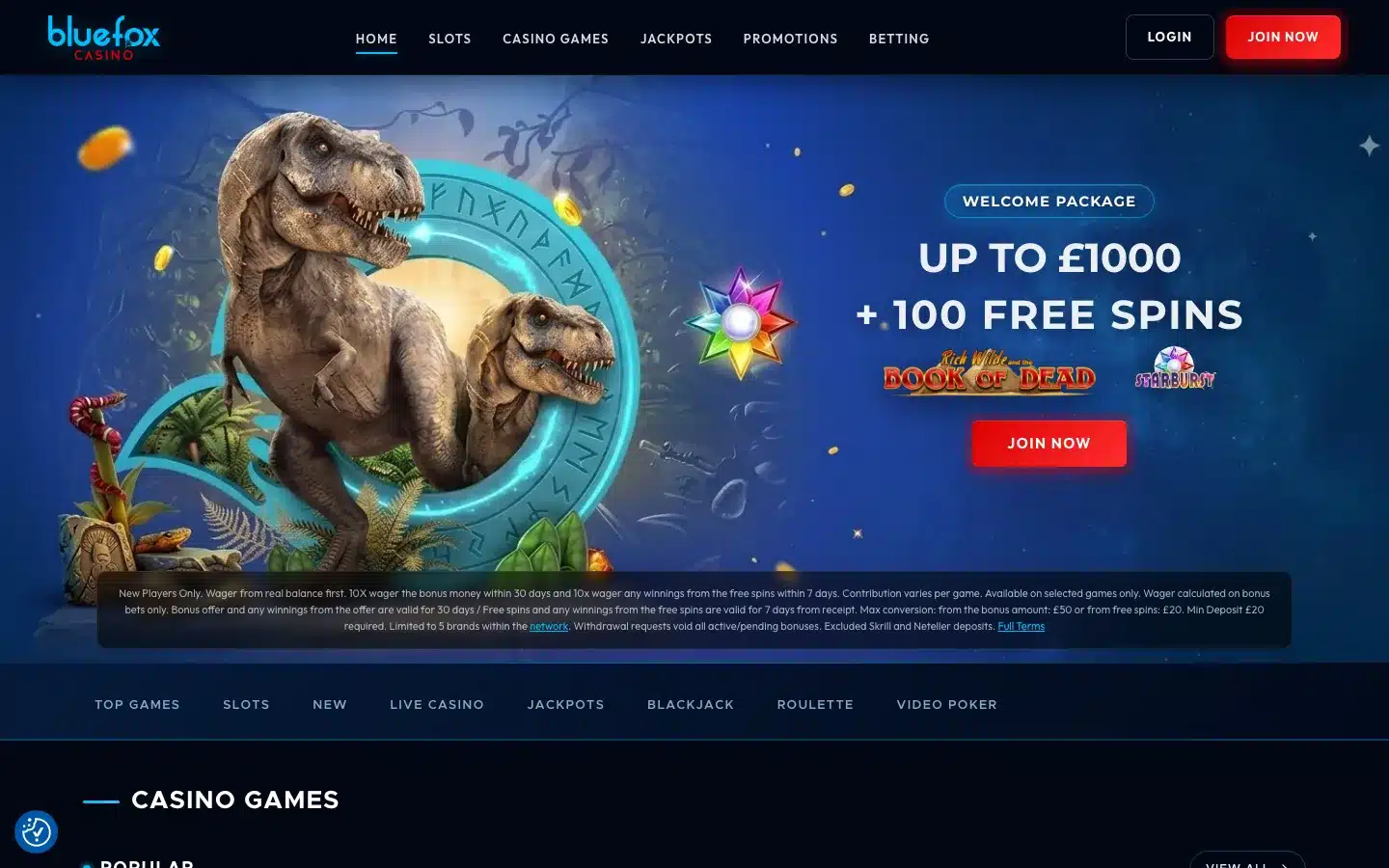 Blue Fox Casino screenshot 2026