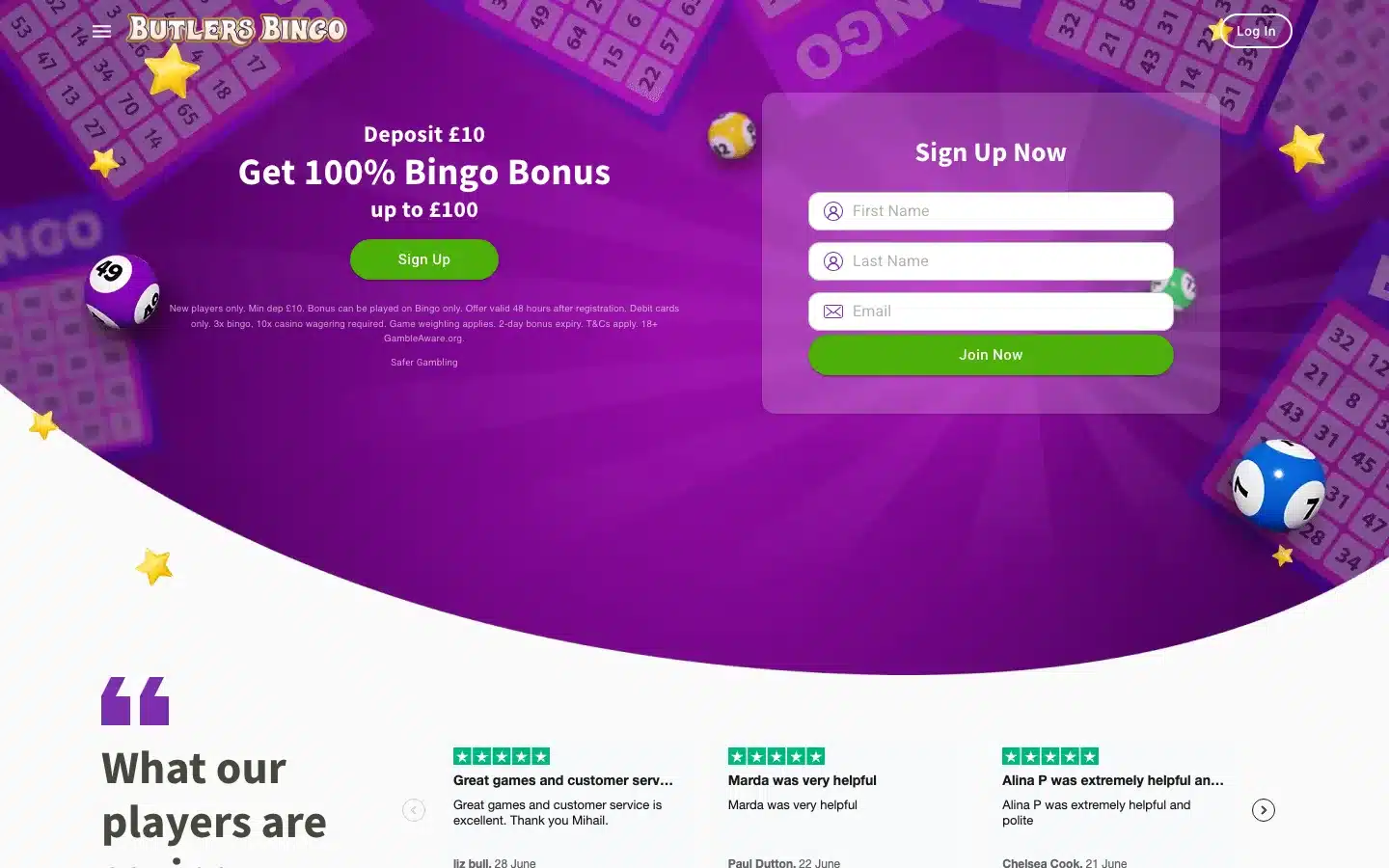 Butlers Bingo screenshot 2026