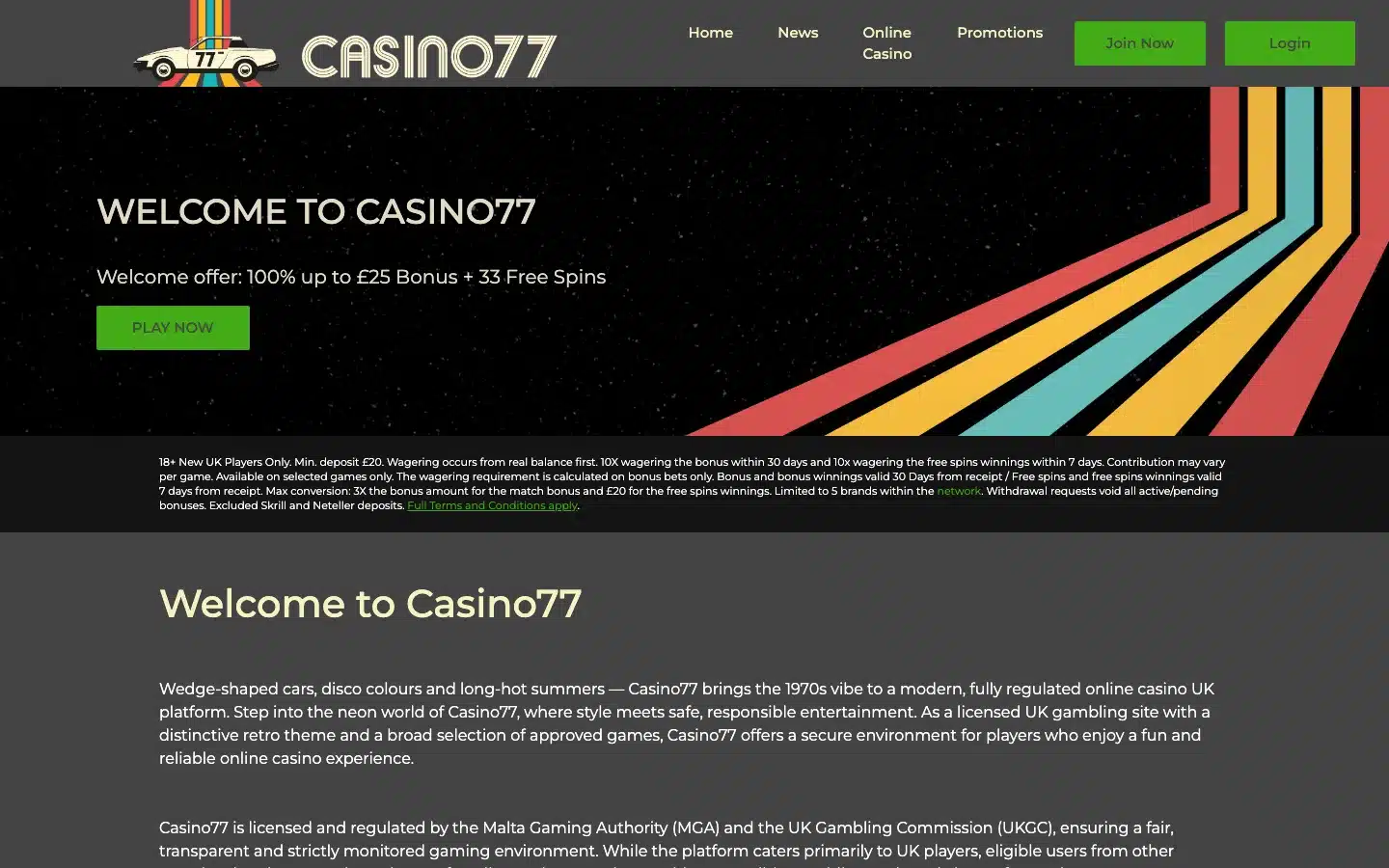 Casino 77 screenshot 2026