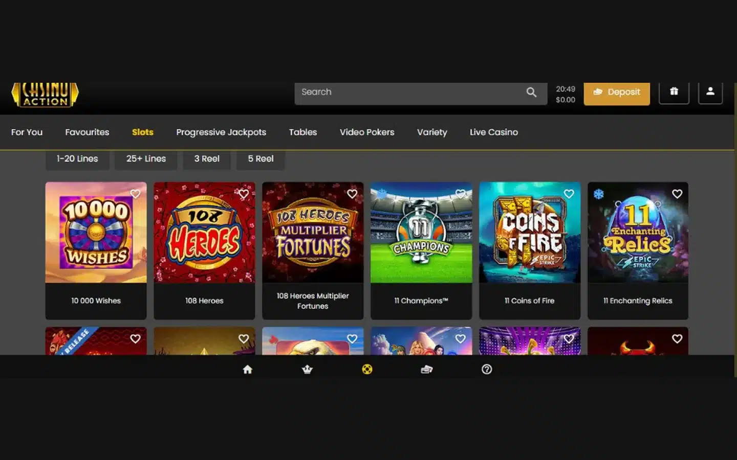 Casino Action casino screenshot
