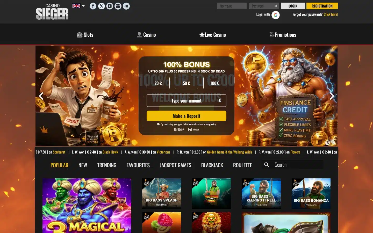 Casino Sieger casino homepage