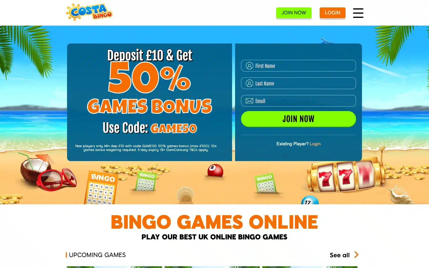 Costa Bingo screenshot 2026