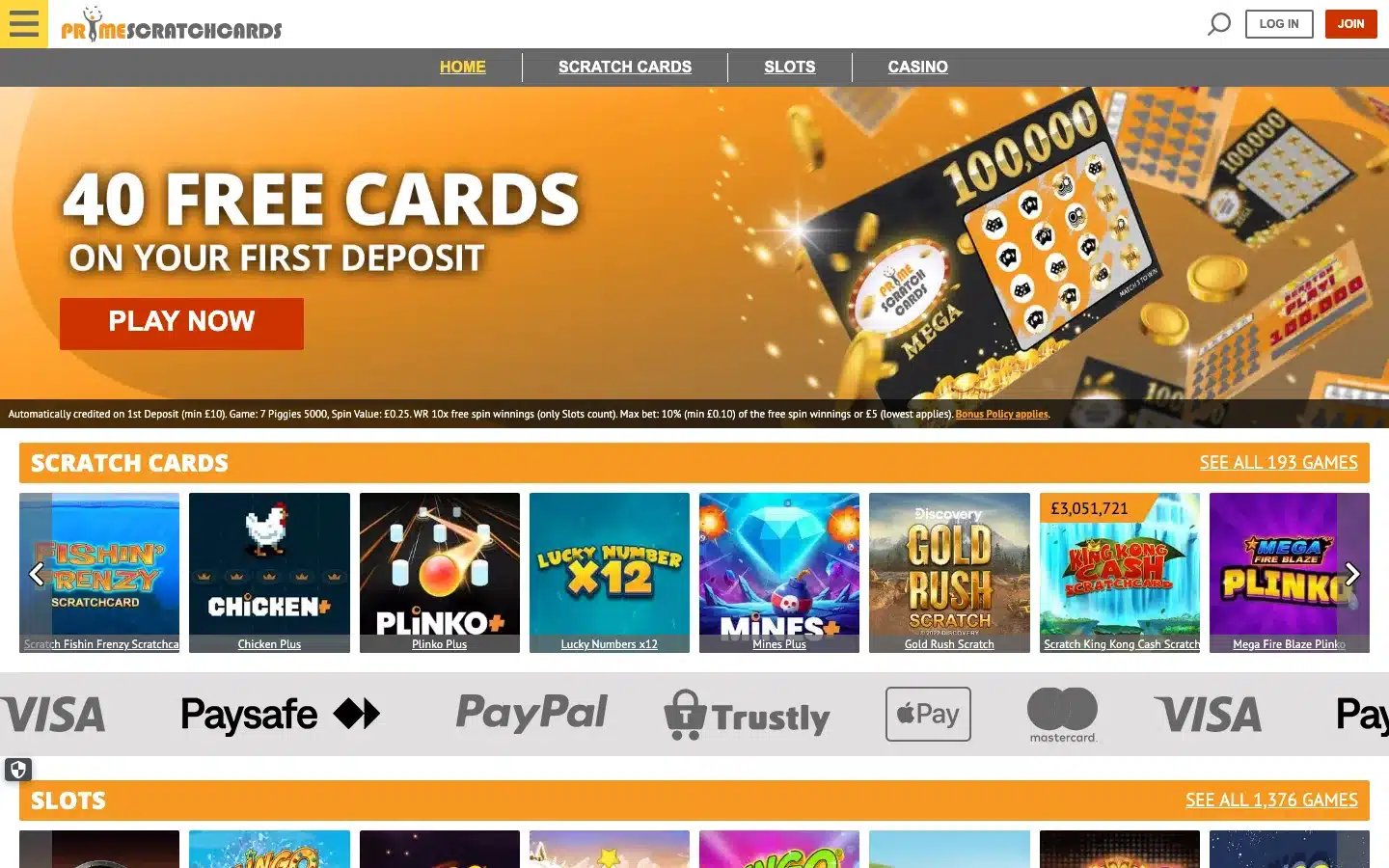 Prime Scratchcards screenshot 2026