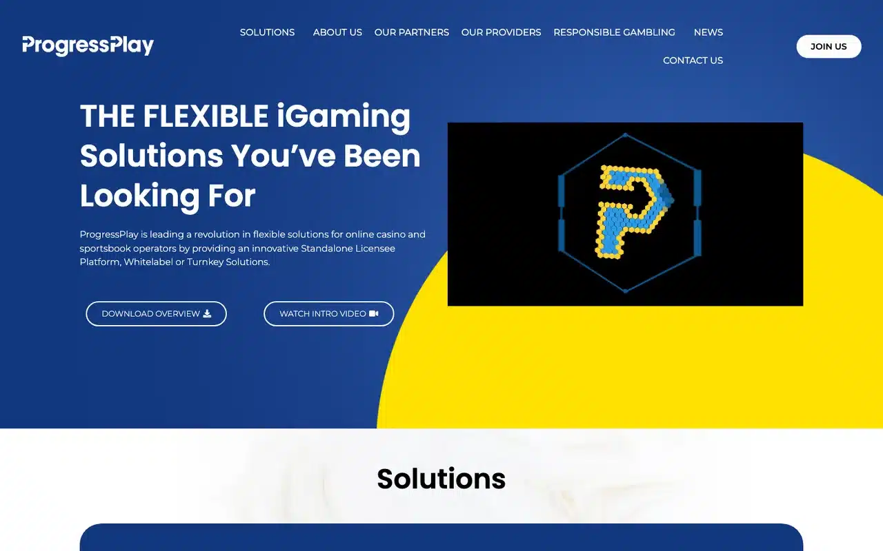 Current ProgressPlay iGaming platform homepage