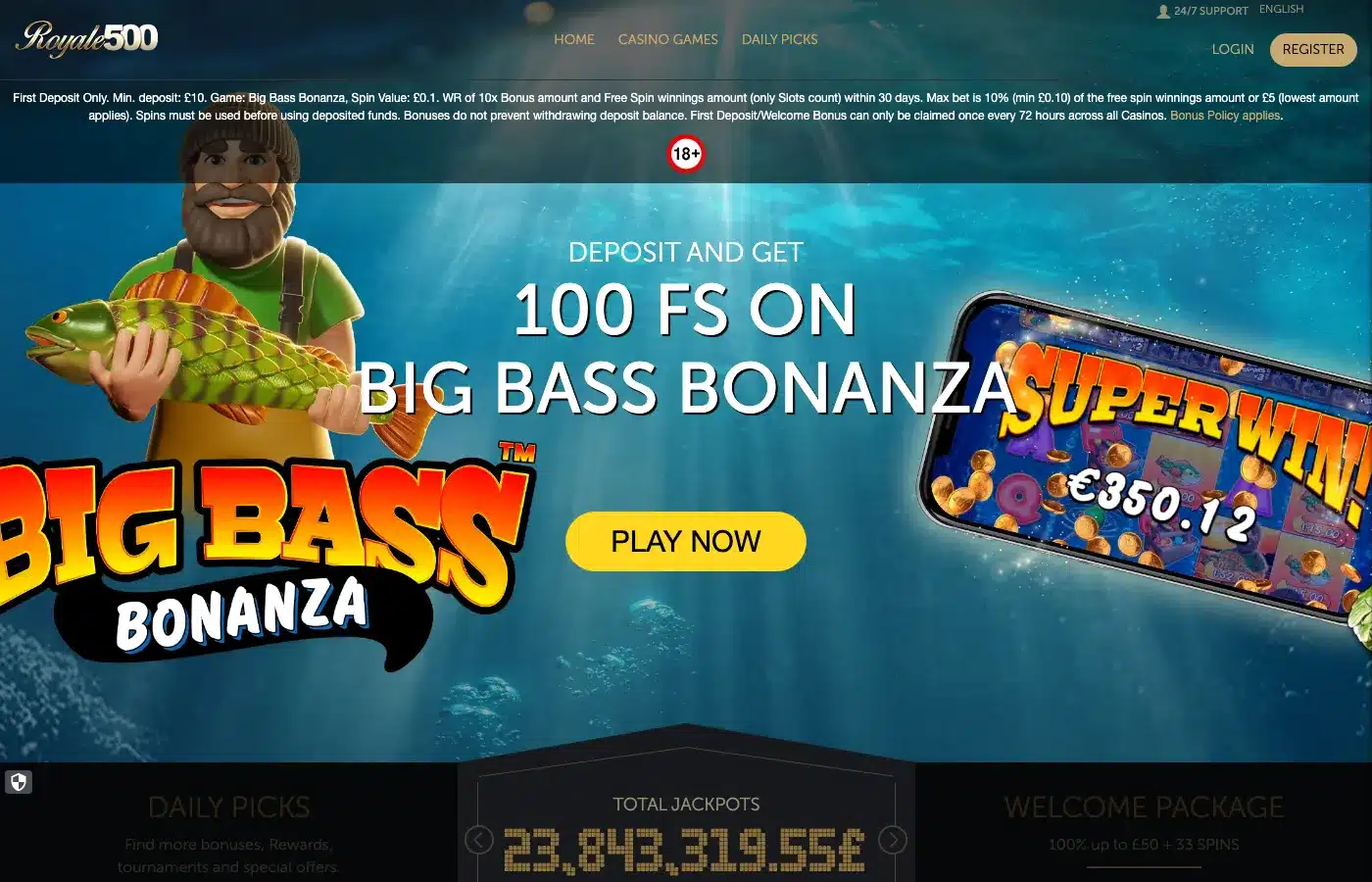 Royale500 homepage screenshot